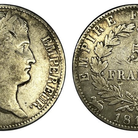 France First Empire Napoleon I 5 Francs 1810 B Rouen Mint